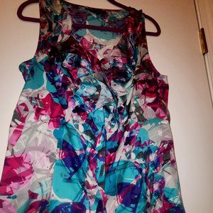 Anne Klein Stretch Sleeveless Top with Ruffles